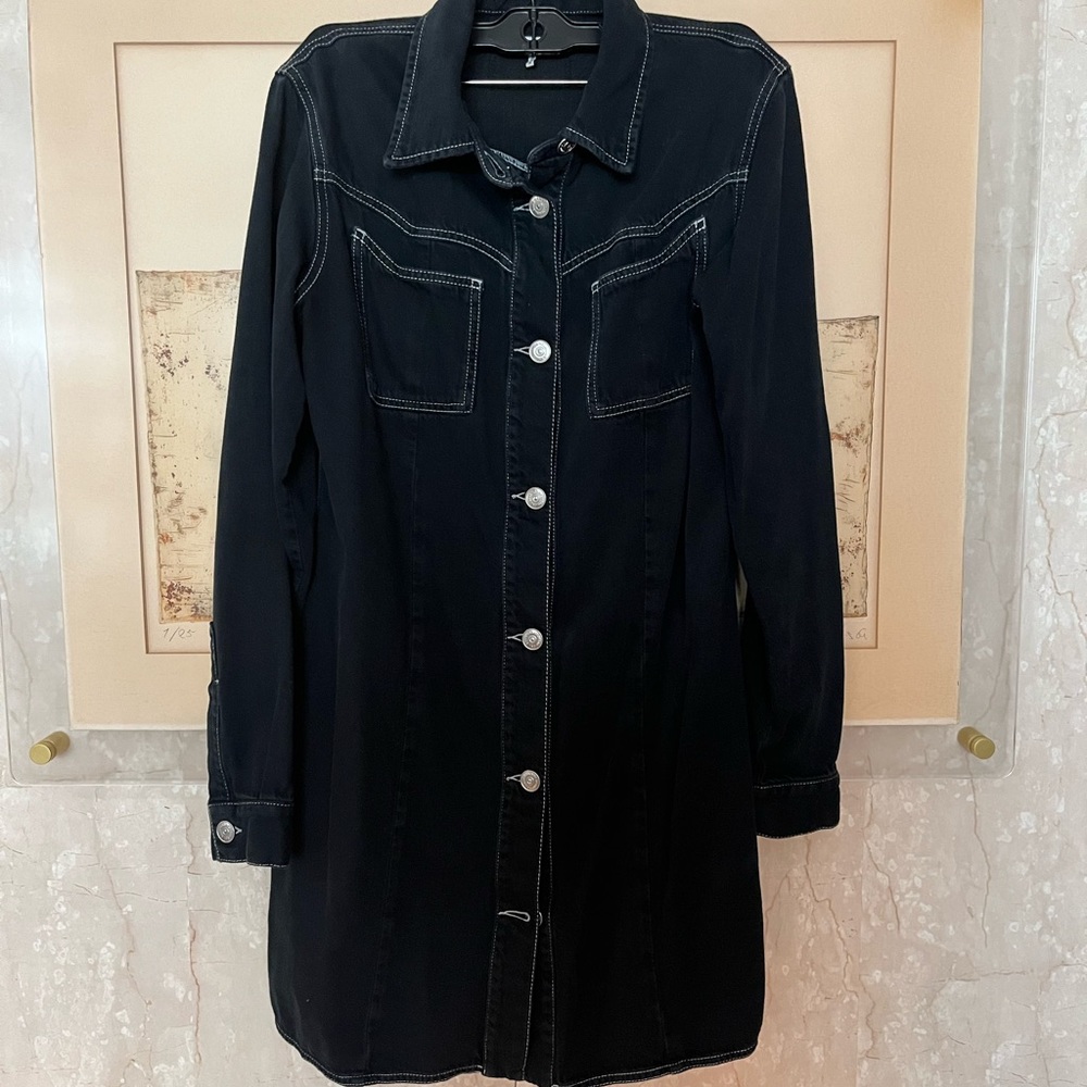 Ganni blue/black denim dress 36